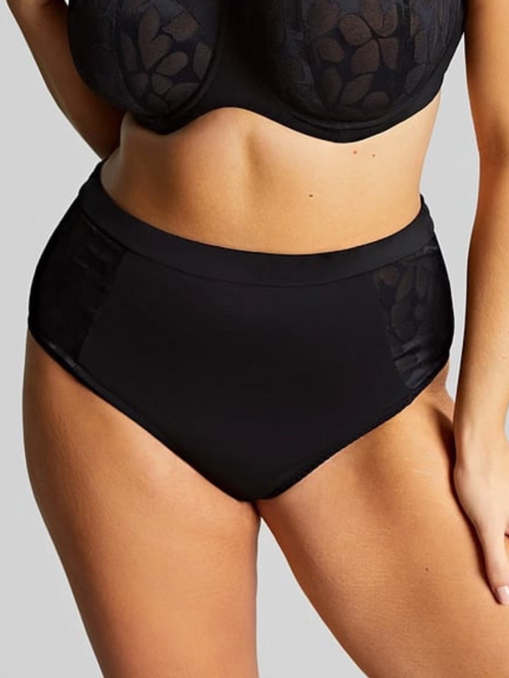 NEW Sculptresse Ashley Stretch Sheer Side High Waist Brief Panty 11094 Black